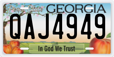 GA license plate QAJ4949