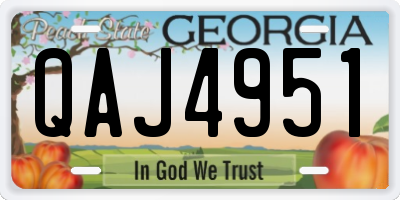 GA license plate QAJ4951