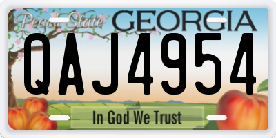 GA license plate QAJ4954