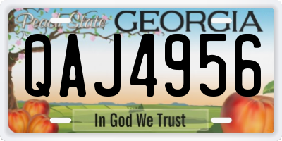 GA license plate QAJ4956