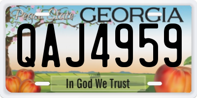 GA license plate QAJ4959