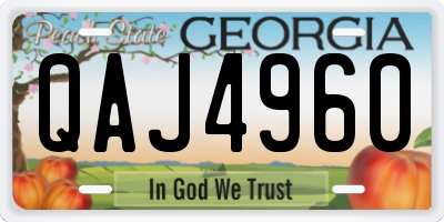 GA license plate QAJ4960