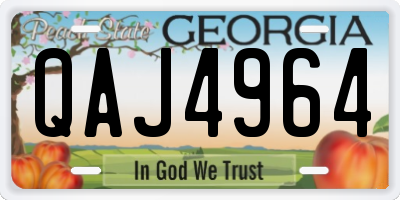 GA license plate QAJ4964
