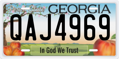 GA license plate QAJ4969