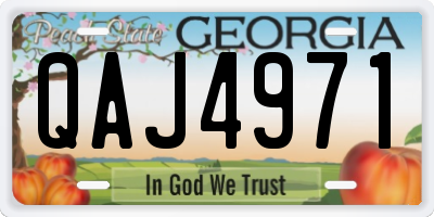 GA license plate QAJ4971