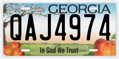 GA license plate QAJ4974