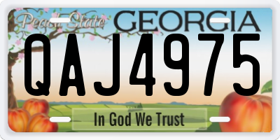 GA license plate QAJ4975