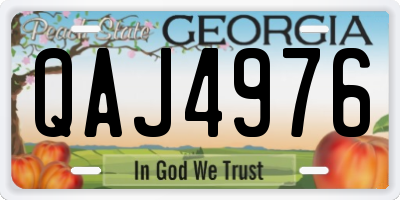 GA license plate QAJ4976
