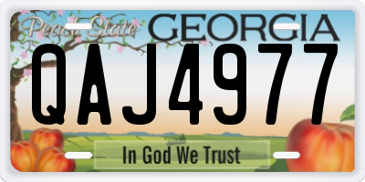 GA license plate QAJ4977