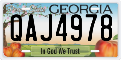 GA license plate QAJ4978