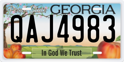 GA license plate QAJ4983