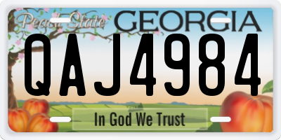 GA license plate QAJ4984