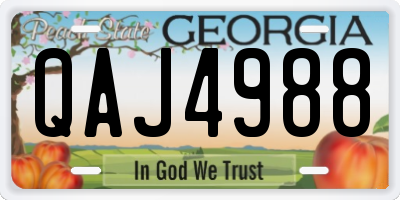 GA license plate QAJ4988