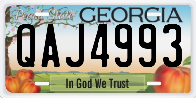 GA license plate QAJ4993