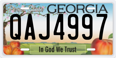 GA license plate QAJ4997