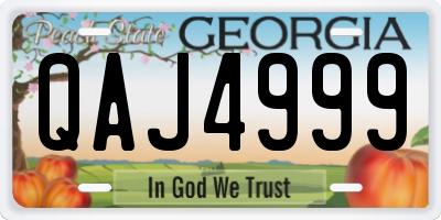 GA license plate QAJ4999