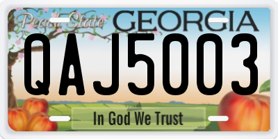GA license plate QAJ5003