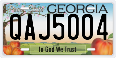 GA license plate QAJ5004