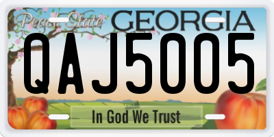 GA license plate QAJ5005