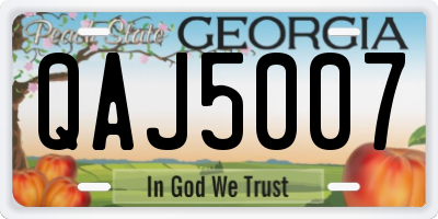 GA license plate QAJ5007