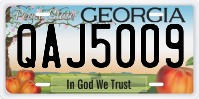 GA license plate QAJ5009