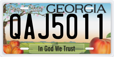 GA license plate QAJ5011