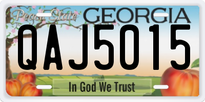 GA license plate QAJ5015