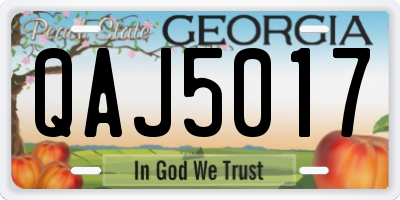 GA license plate QAJ5017