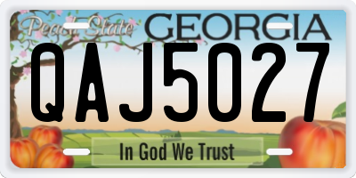 GA license plate QAJ5027