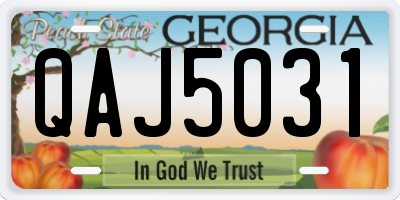 GA license plate QAJ5031
