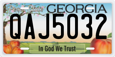 GA license plate QAJ5032