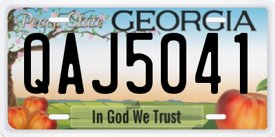 GA license plate QAJ5041