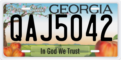 GA license plate QAJ5042