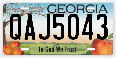 GA license plate QAJ5043