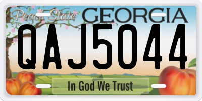 GA license plate QAJ5044