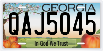 GA license plate QAJ5045