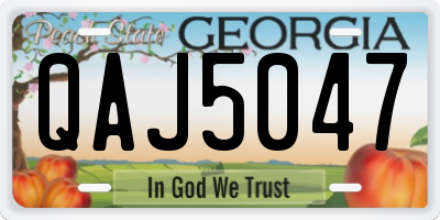 GA license plate QAJ5047