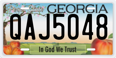GA license plate QAJ5048