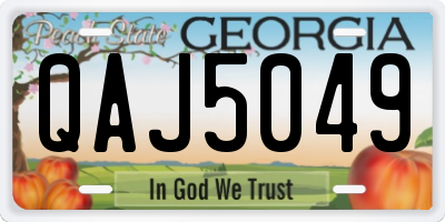 GA license plate QAJ5049