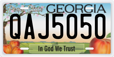 GA license plate QAJ5050