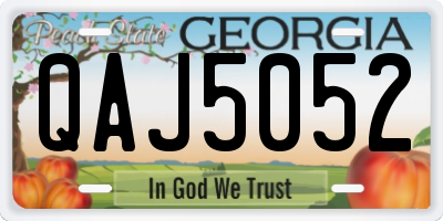 GA license plate QAJ5052