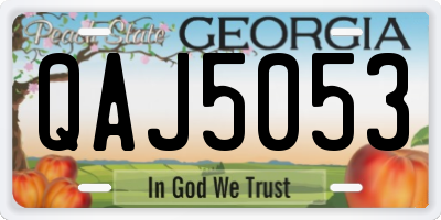 GA license plate QAJ5053