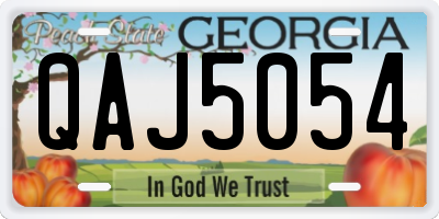 GA license plate QAJ5054