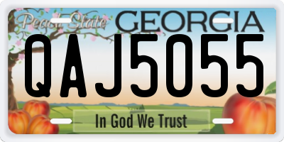 GA license plate QAJ5055