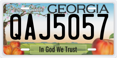 GA license plate QAJ5057