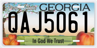 GA license plate QAJ5061