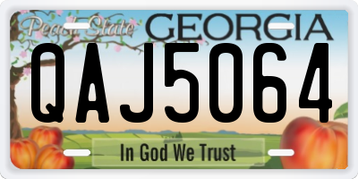 GA license plate QAJ5064