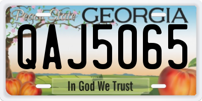 GA license plate QAJ5065