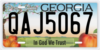 GA license plate QAJ5067