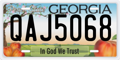 GA license plate QAJ5068